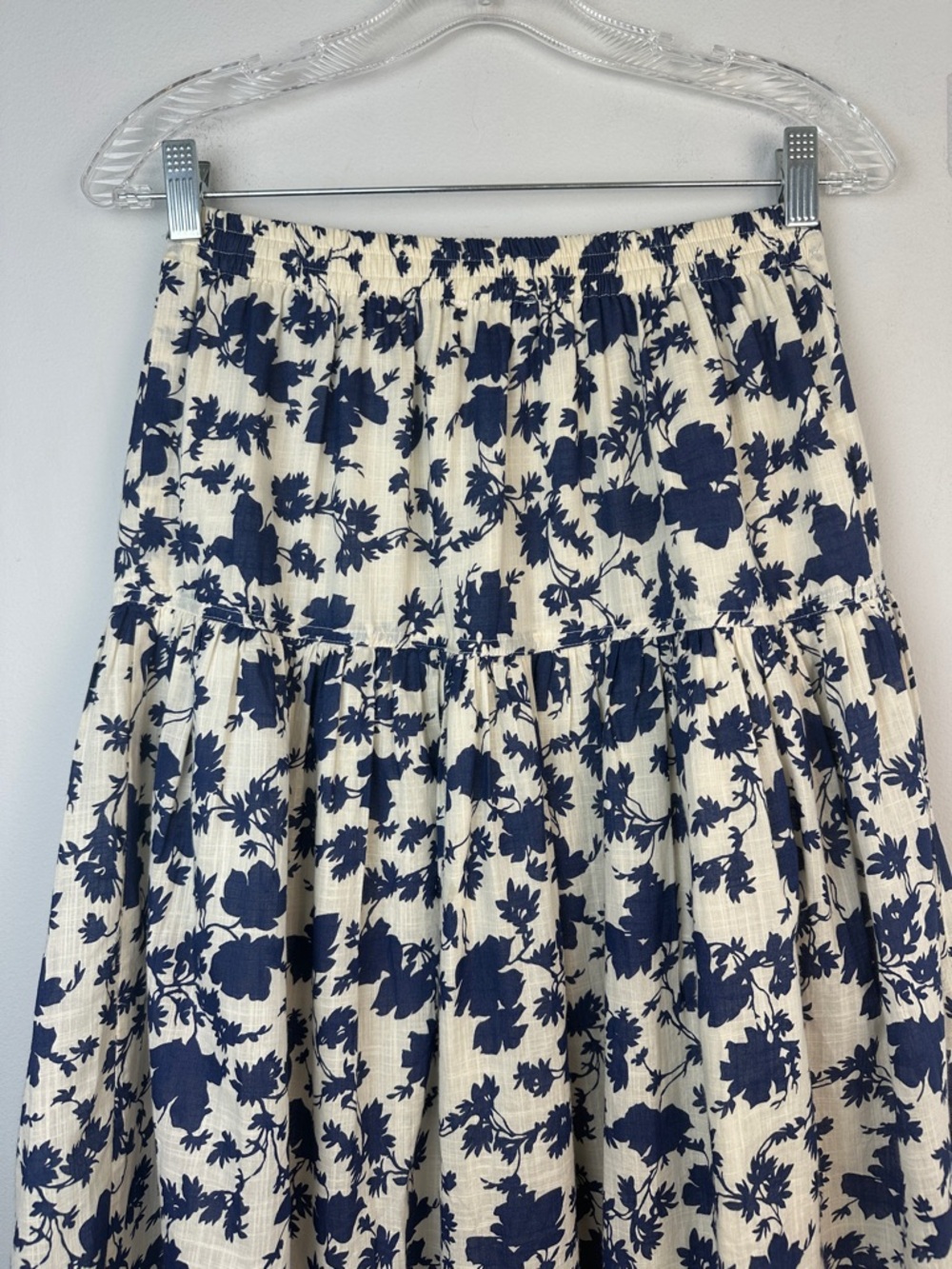 The GREAT. The Boating Skirt Autumn Leaf Floral Cotton Lined Blue Small Feminine - Picture 10 of 16